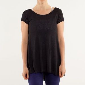 LULULEMON Be Me Knit Grey Back Drape Pleated High Low Top